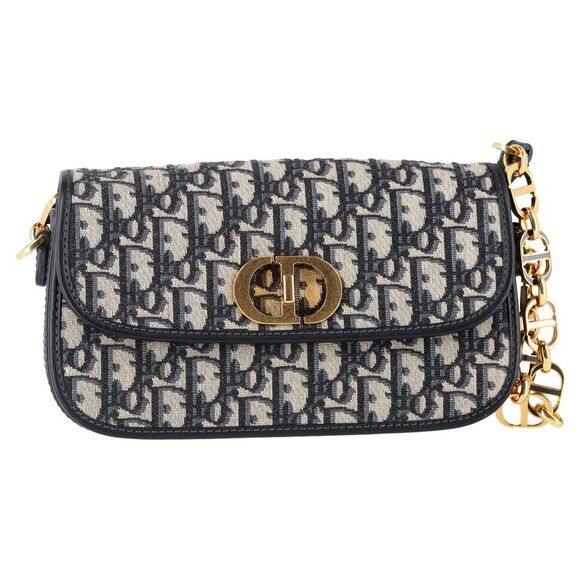 Dior Handbags - Dior Small 30 Montaigne Avenue Oblique Shoulder Bag in Navy Blue Canvas